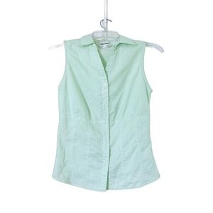 Mint Green Sleeveless Button-Up Wrinkle Free Blouse – Austin Clothing Co. – XS